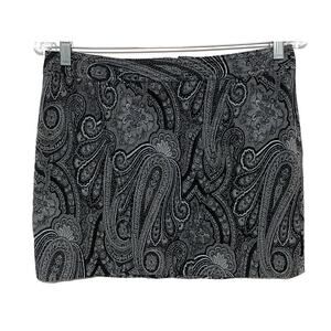 Express Paisley Mini Skirt 2 Whimsigoth Dark Romantic Fairy Grunge Black Gray